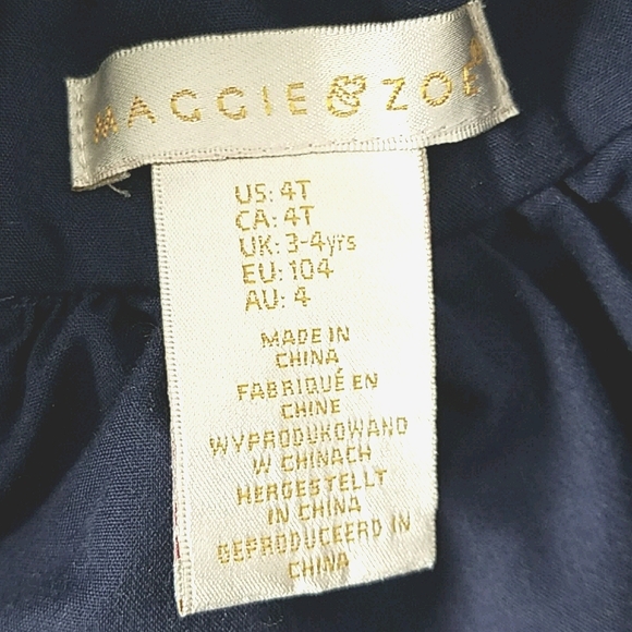 Maggie & Zoe navy eyelet dress, 4T - Picture 3 of 9